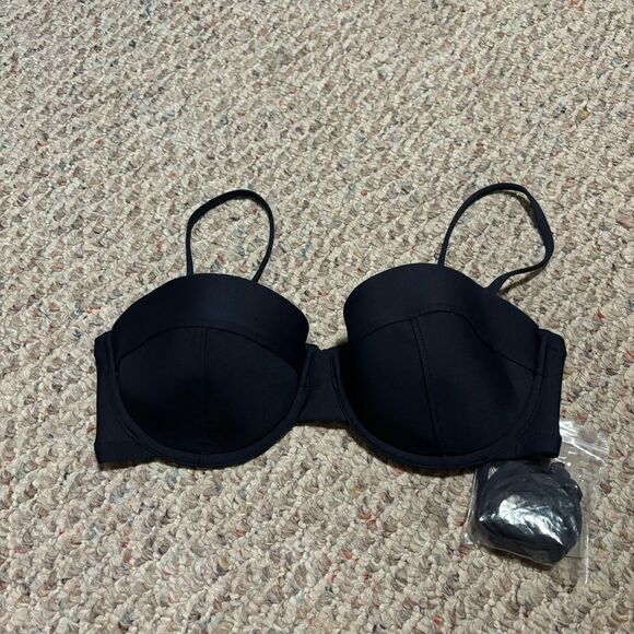 NWT J.Crew Underwire Bikini Top Navy Blue- Size 32D - Picture 2 of 7